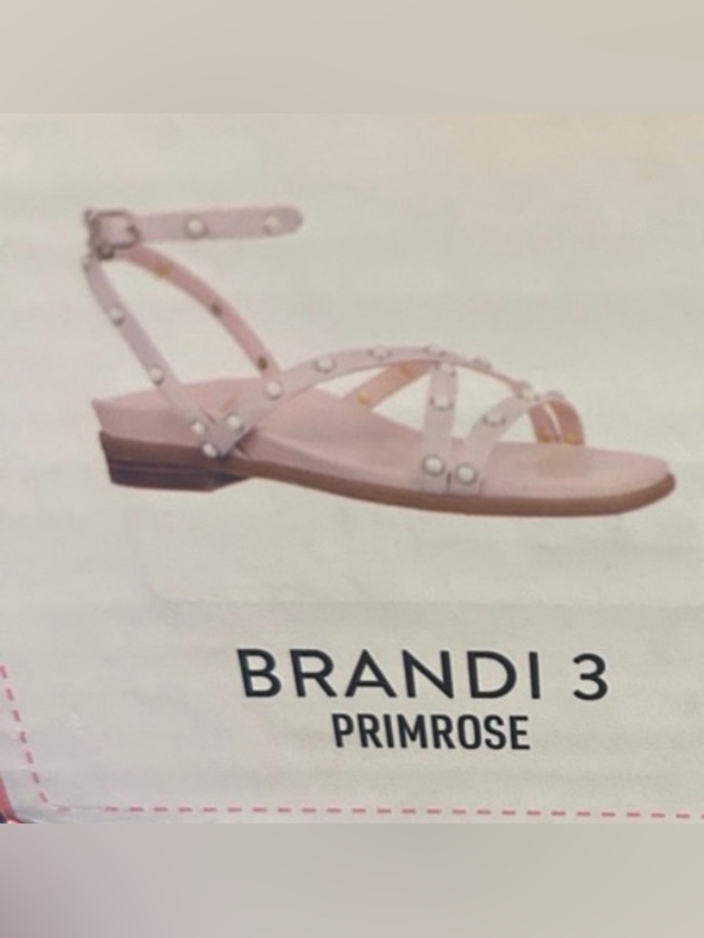 Sam & Libby Light Blush Pearl-Studded Strappy Sandals 9.5 - Picture 7 of 7